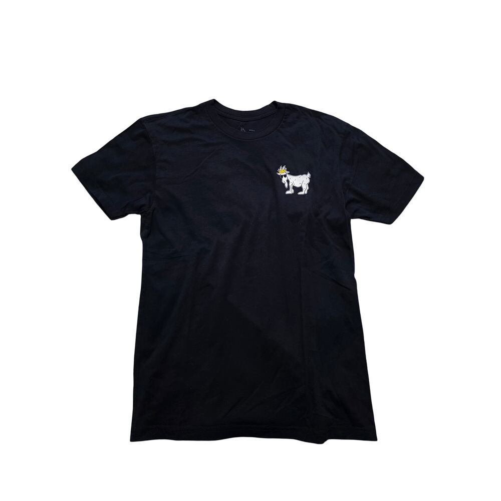 Goat USA Mens The Chuck Goat Print Short Sleeve T-Shirt Black Size Small